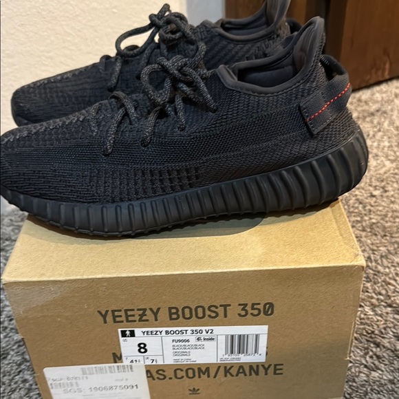 adidas Yeezy Boost 350 Black Sneakers - Picture 5 of 9